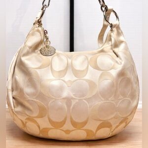 COACH ALI SIGNATURE SATEEN HOBO